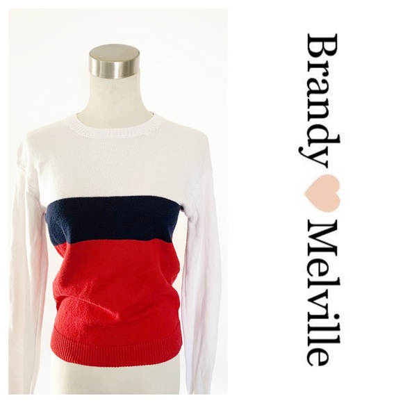Brandy Melville Sweaters - Brandy Melville Color Block Crewneck Sweater (OS)